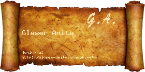 Glaser Anita névjegykártya