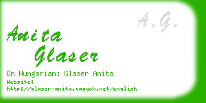 anita glaser business card